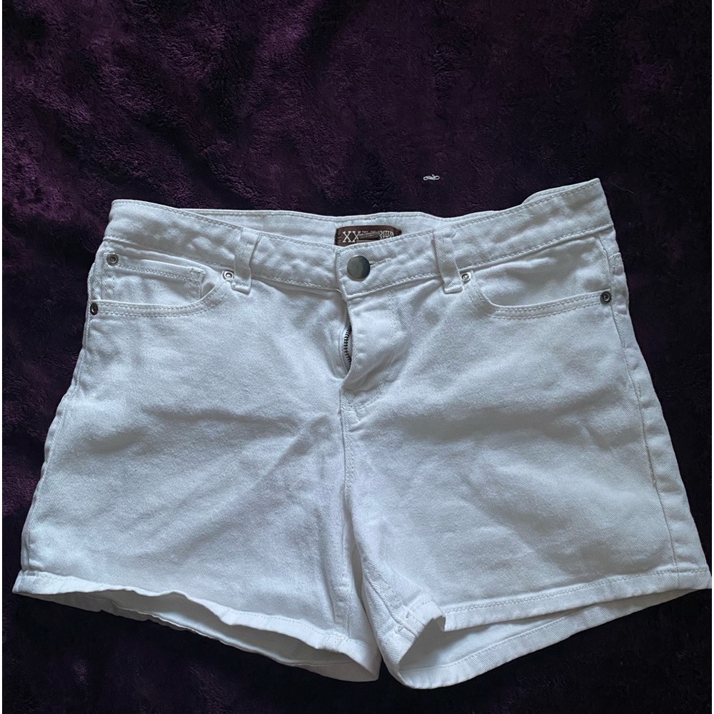 White jean shorts
